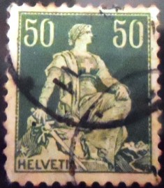 Selo postal da Suiça de 1908 Helvetia with sword