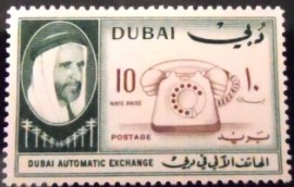 Selo postal do Dubai de 1966 Telephone 10