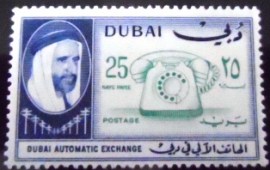 Selo postal do Dubai de 1966 Telephone 25