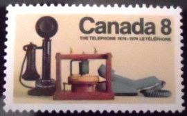 Selo postal do Canadá de 1974 Telephone development