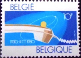 Selo postal da Bélgica de 1980 P.T.T. Anniversary