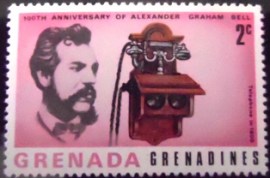 Selo postal da Granada-Granadina de 1977 Telephone 1900
