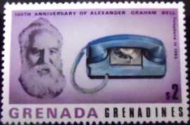 Selo postal da Granada-Granadina de 1977 Telephone 1963