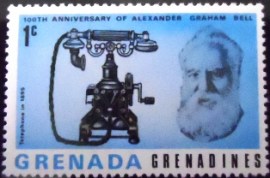 Selo postal da Granada-Granadina de 1977 Telephone 1895