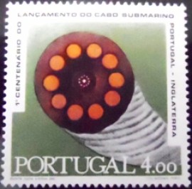 Selo postal de Portugal de 1970 Cross Section of the Submarine Cable 4$