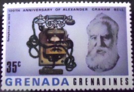 Selo postal da Granada-Granadina de 1977 Telephone 1915