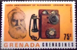 Selo postal da Granada-Granadina de 1977 Telephone 1920