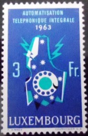 Selo postal de Luxemburgo de 1963 Telephone dial