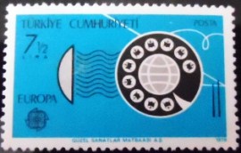 Selo postal da Turquia de 1979 Europa telecommunication