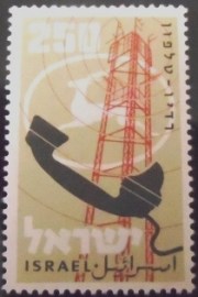 Selo postal de Israel de 1959 Telephone Receiver and Transmitter Tower