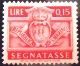 Selo postal de San Marino de 1945 Taxe new design 1945