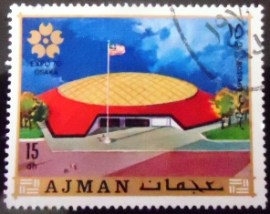 Selo postal de Ajman de 1970 USA pavilion