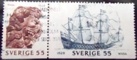 Se-tenant da Suécia de 1969 Warship Wasa Commemoration