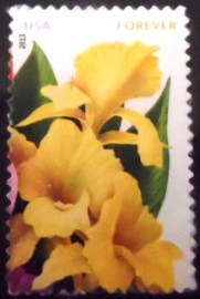 Selo postal dos Estados Unidos de 2013 Yellow cannas