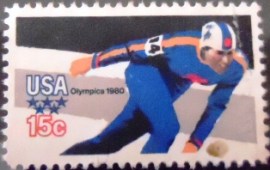 Selo postal dos Estados Unidos de 1980 Speed skating