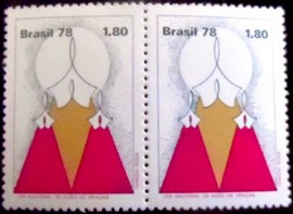 Par de selos do Brasil de 1978 Ação de Graças