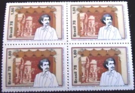 Quadra de selos postais do Brasil de 1978 Carlos Gomes