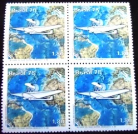 Quadra de selos do Brasil de 1978 Raid Savoia Marchetti S-64