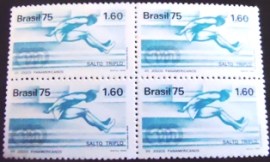 Quadra de selos postais do Brasil de 1975 Salto Triplo 919