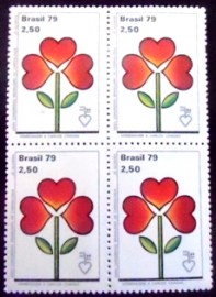 Quadra de selos postais do Brasil de 1979 Carlos Chagas