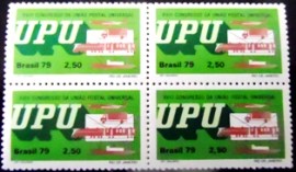 Quadra de selos do Brasil de 1979 Transportes Postais