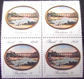 Quadra de selos do Brasil de 1979 Vista dos Arcos da Carioca