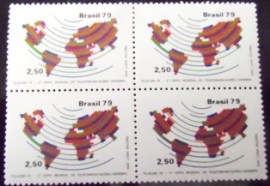 Quadra de selos do Brasil de 1979 TELECOM 79