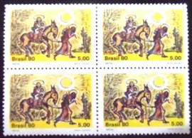 Quadra de selos do Brasil de 1980 Fuga para o Egito