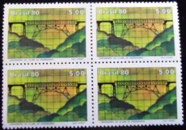 Quadra de selos do Brasil de 1980 Clube de Engenharia