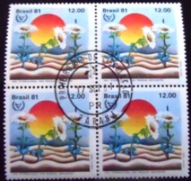Quadra de selos postais do Brasil de 1981 Pessoas Deficientes
