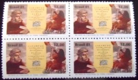 Quadra de selos do Brasil de 1981 Santa Rita Durão