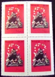 Quadra de selos do Brasil de 1981 Presépio São José dos Campos