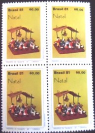 Quadra de selos do Brasil de 1981 Presépio Taubaté