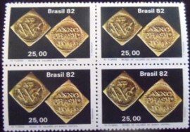 Quadra de selos postais do Brasil de 1982 Florins