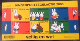 Bloco postal da Holanda de 2005 Safely Miffy