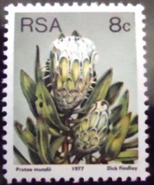 Selo postal da África do Sul de 1977 Forest sugarbush