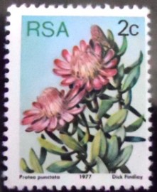 Selo postal da África do Sul de 1977 Water sugarbush