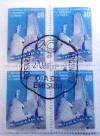 Quadra postal da Argentina de 1958 Monument to the Flag