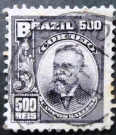Selo postal do Brasil de 1906 Campos Salles - 143 U