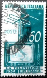 Selo postal da Itália de 1954 Television and Radio Antenna