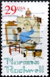 Selo postal dos Estados Unidos de 1994 Norman Rockwell