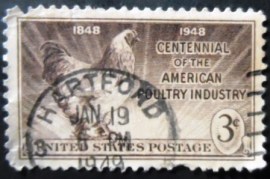 Selo postal dos Estados Unidos de 1948 Brahma Rooster