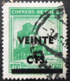 Selo postal do Chile de 1948 Copper smelting