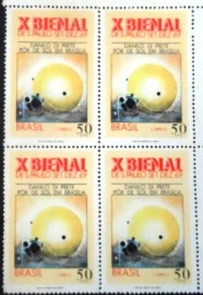 Quadra de selos postais do Brasil de 1969 Pôr de Sol em Brasília