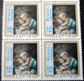 Quadra de selos postais do Brasil de 1969 Nossa Senhora das Alegrias