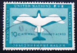 Selo postal das Nações Unicas de 1951 Plane and Gull