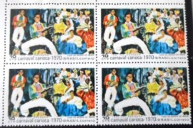 Quadra de selos postais do Brasil de 1969 Carnaval Carioca 10