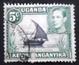 Selo postal da África Oriental Britânica de 1938 Dhow on Lake Victoria