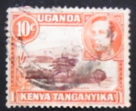 Selo postal da África Oriental Britânica de 1938 Lake Naivasha