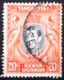 Selo postal da África Oriental Britânica de 1942 Grey Crowned Crane